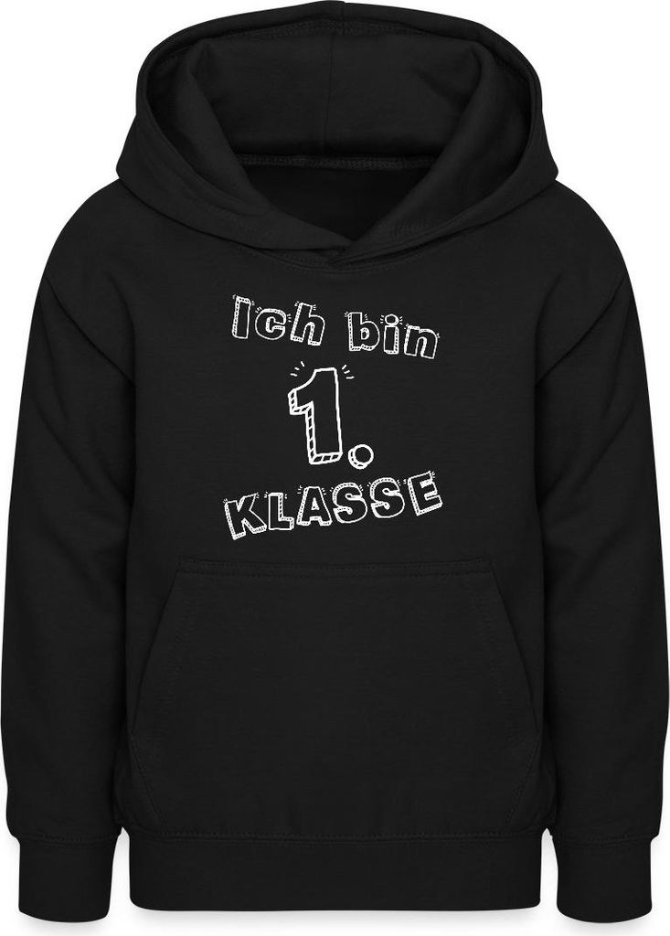 Spreadshirt Einschulung Ich Bin 1. Klasse Schulanfänger Teenager Hoodie, XL (12/13 Jahre), Schwarz