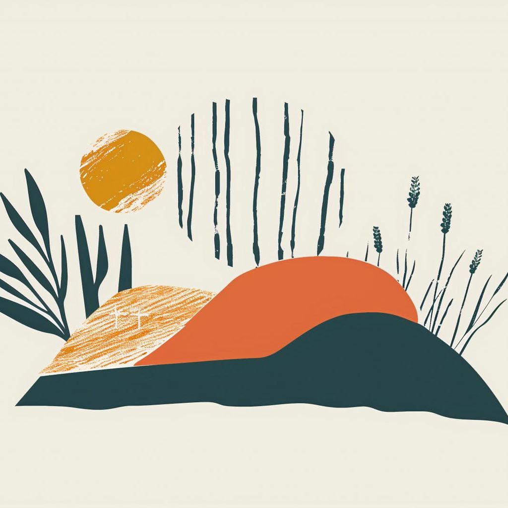 Plakat 20x20cm Abend auf der Wiese