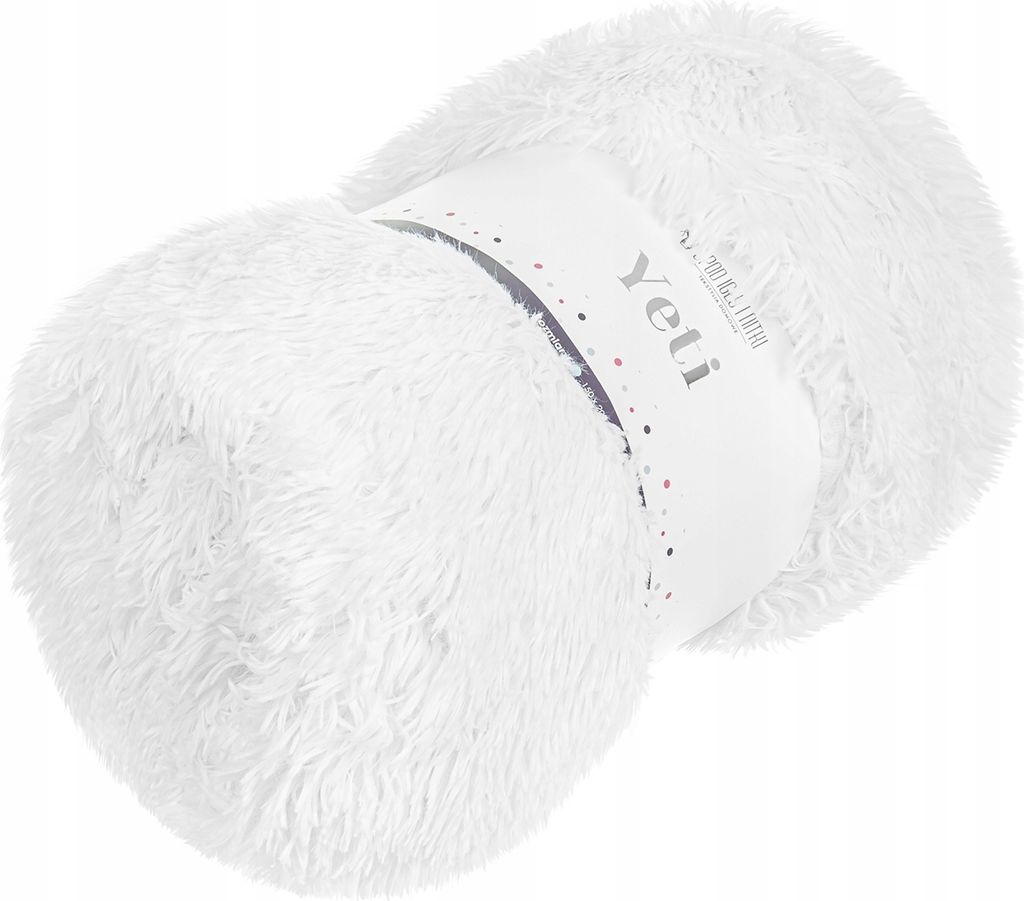 Kuscheliger Yeti-Flauschdecke 150x200 cm – Weiß, 100% Produktbild 