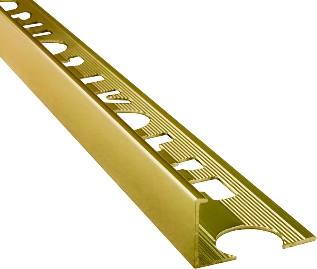 Alu L-Profil Fliesenschiene Fliesenprofil Schiene L270cm 12mm gold poliert