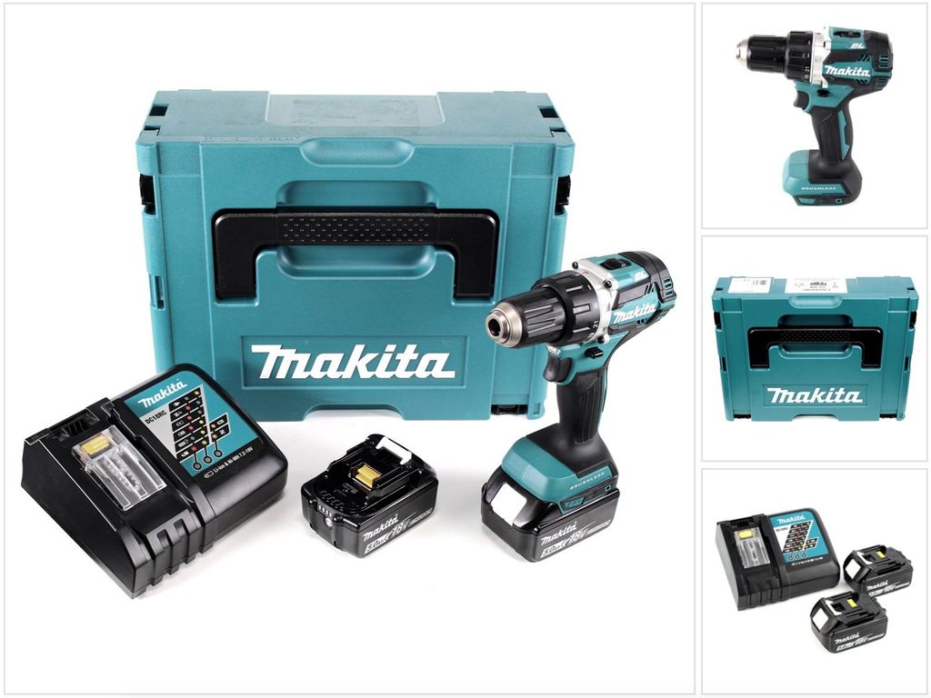 Makita DDF484RTJ, Wiertarka pistoletowa, Zamek centralny, Zdjęcie produktu 
