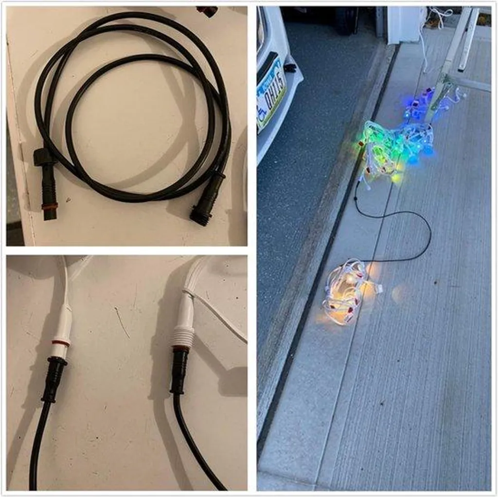 Rallonge électrique pour ruban LED avec connecteur étanche 4 pins 16AWG