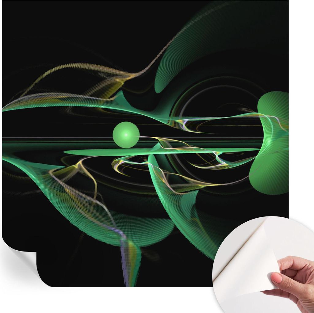 Selbstklebende Wandtapete - Dekorative Tapete für Wohnzimmer - Klebefolie für Wandbilder - Tapetenfolie für Wanddekoration - 250x250 cm - Grüne...