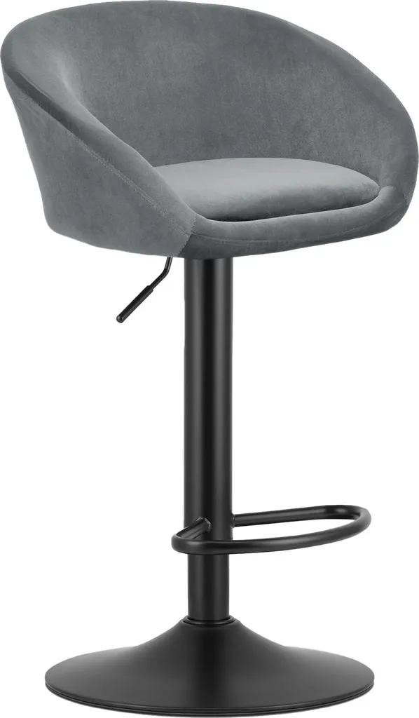Set 2 Pouf Hocker Velluto Grigio e Metallo Nero - Stile Orientale - 2