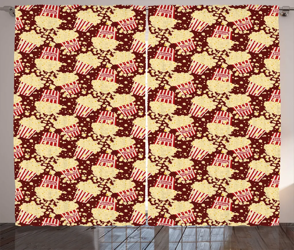 Rideau Home Cinéma Motif Pop-corn, Occultation Partielle 280x225 cm