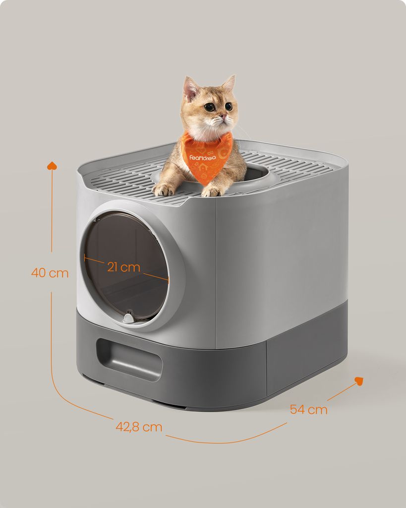 Feandrea Katzenklo, Katzentoilette XXL, mit Deckel, Produktbild 6