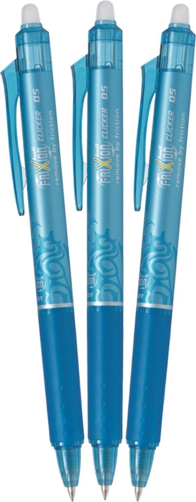 PILOT FriXion Clicker 05 / 0,25 mm, hellblau - 3er-Pack
