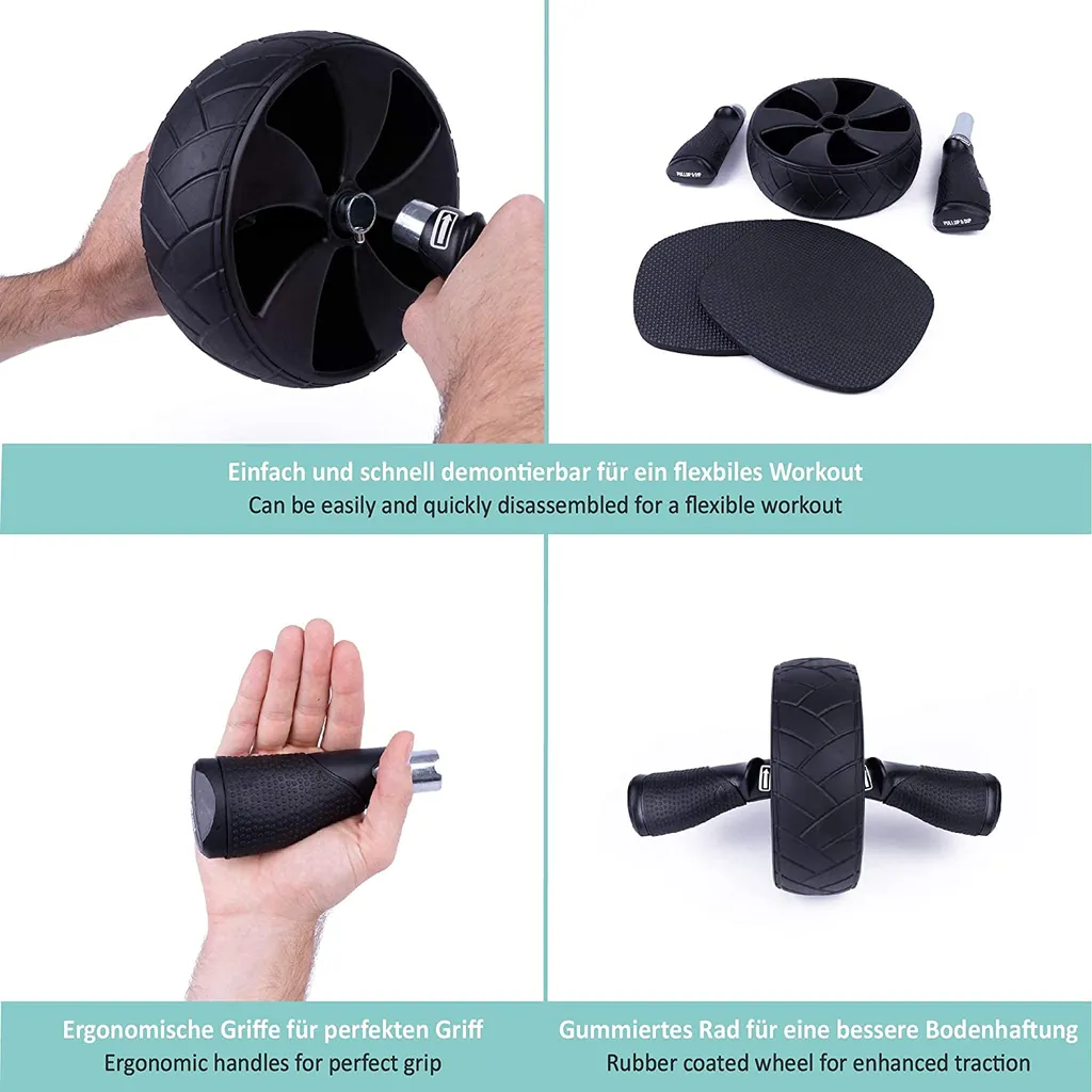 PULLUP & DIP Ab Roller avec poignées ergonomiques et tapis de genoux - 3