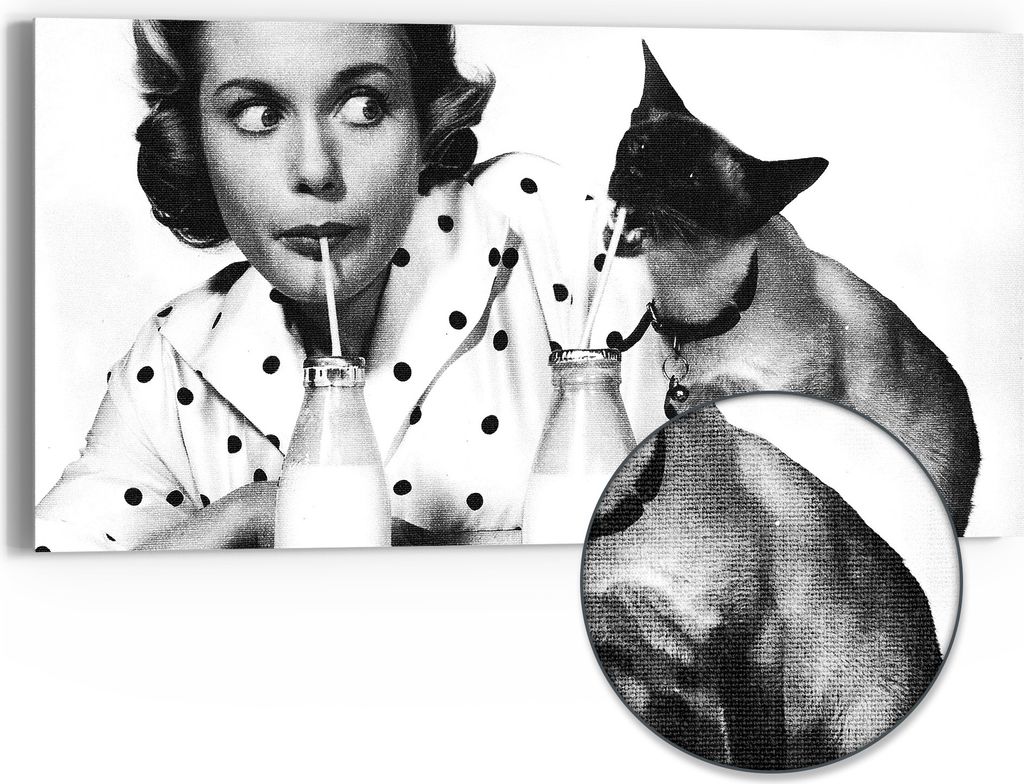 DEQORI Hybrid Leinwand Bild 60x30 cm 'Vintage Genuss' Wandbild Glas flach modern