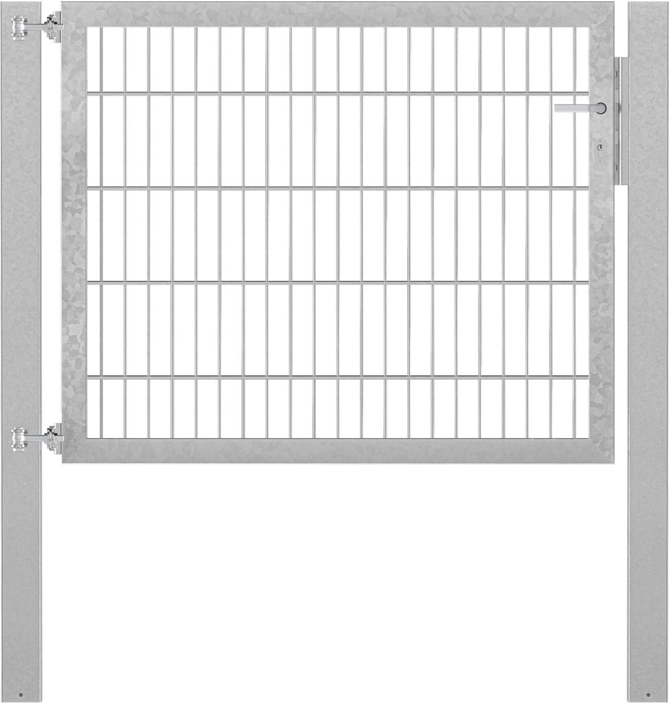 Alberts Einzeltor Flexo Plus mit Zubehör, zum Einbetonieren, feuerverzinkt, Breite 125 cm, Höhe 100 cm, Pfostenstärke 100 x 100 mm