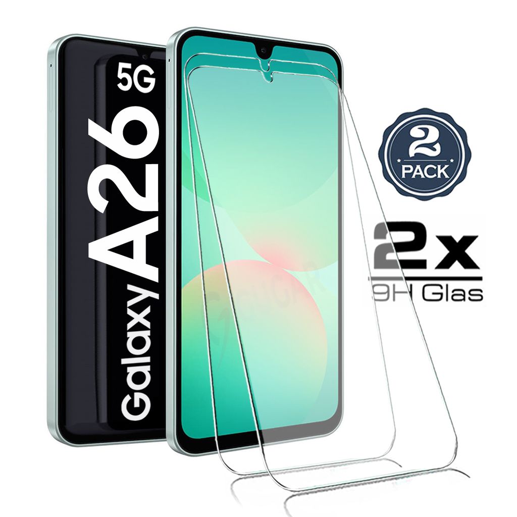 2X Samsung Galaxy A26 5G - Panzerglas Glasfolie Display Produktbild 