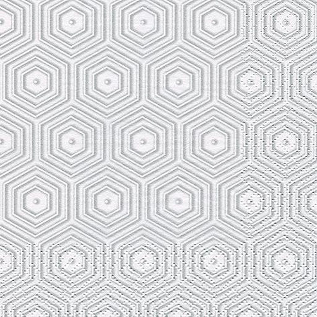 Servietten 24x24 cm - Geometric Hipster silver/white