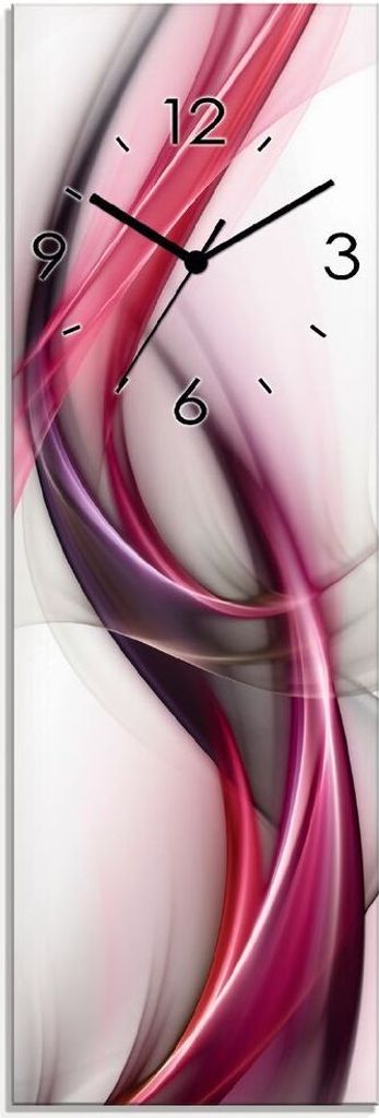 ARTland Glas Wanduhr Funkuhr - schwarzer Zeiger Ideen Größe: 20x60 cm
