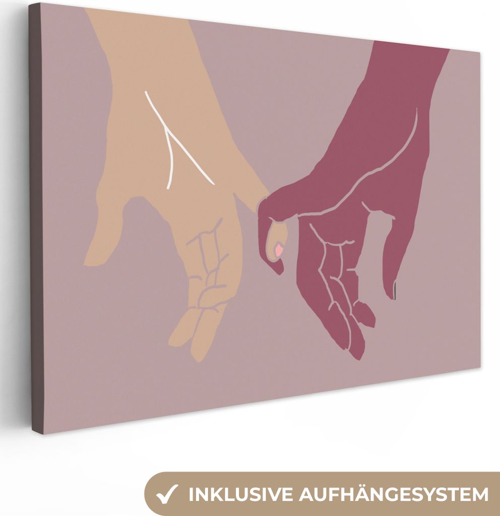 OneMillionCanvasses - Leinwandbilder - 150x100 cm, Hände - Farben - Abstrakt - Kunst, Wandbilder Kunstdruck Wanddekoration - Foto auf Leinwand -...