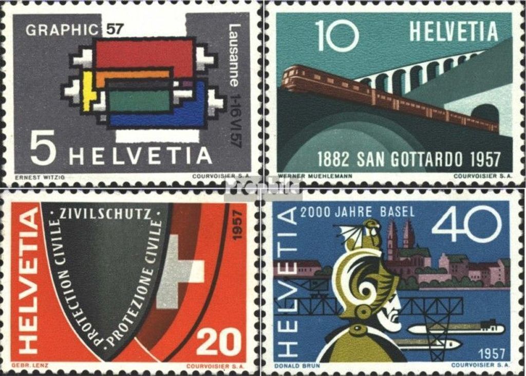Briefmarken Schweiz 1957 Mi 637-640 (kompl.Ausgabe) postfrisch Graphic 57