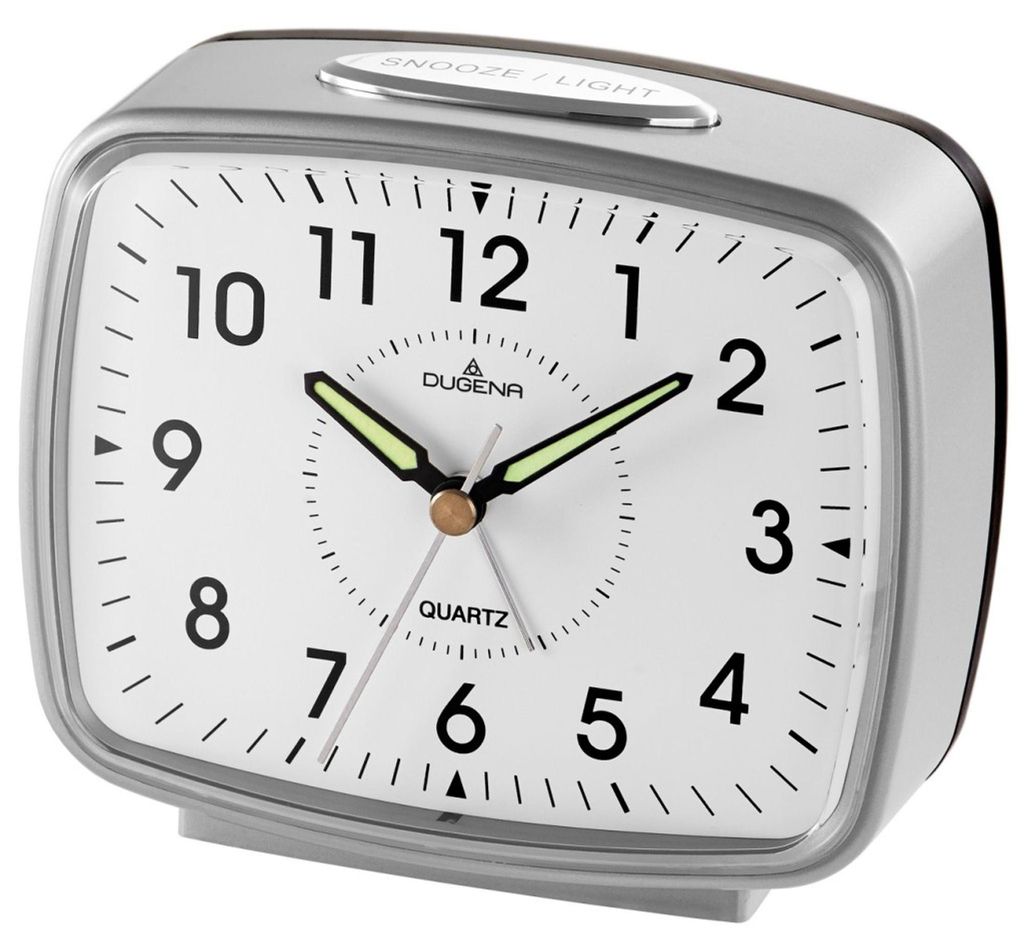 DUGENA 4460608 Wecker Alarm Analog schwarz silber Produktbild 