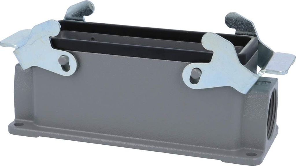 HARTING Han 24B Sockelgehäuse niedrig, 1xPG21 seitlicher Kabelabgang, mit 2 Querbügeln Verschraubung PG21 Klemmbereich