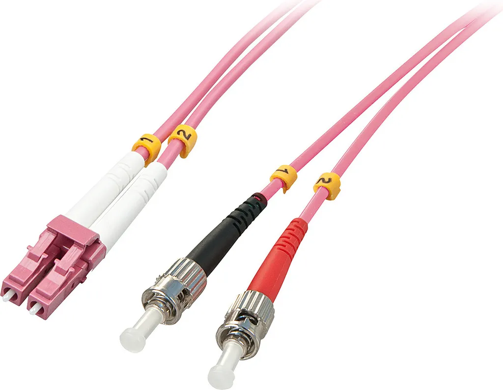 Câble de Brassage Fibre Optique LC-ST OM4 Multimode 10m Violet 50/125