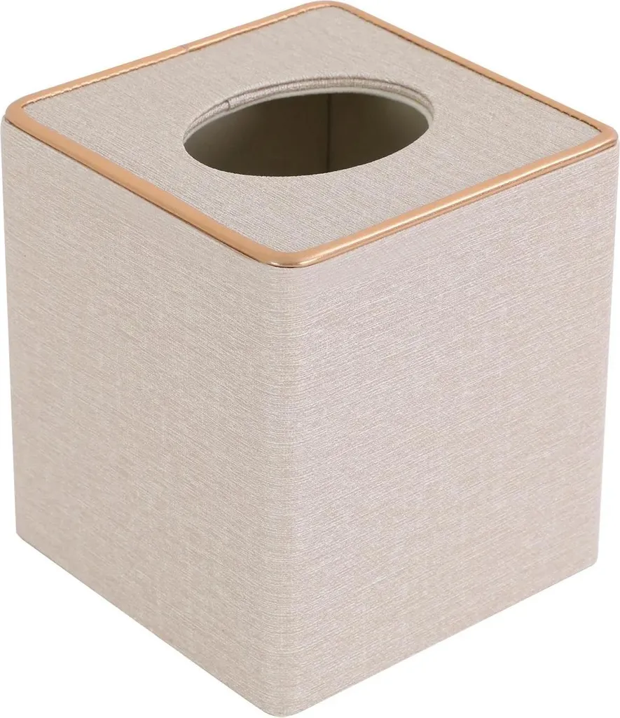 Rangement mouchoirs design blanc cassé pour salon et bureau carré