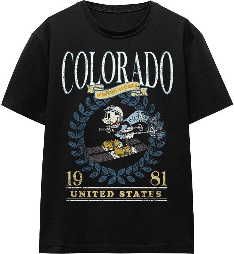 Disney - "Colorado Ski" T-Shirt für Herren/Damen Uni TV17127 (XL) (Schwarz)