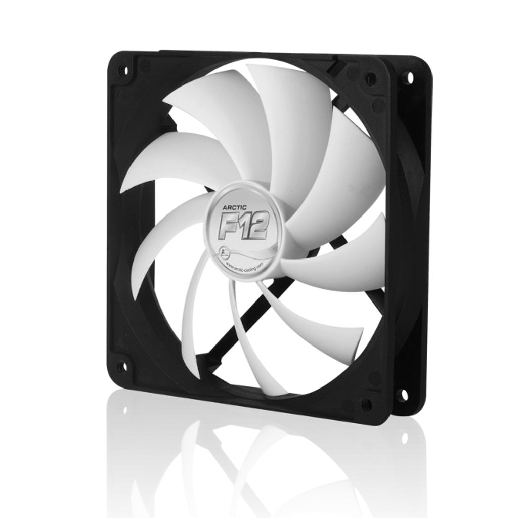 Arctic Cooling F12, Ventilator, Computertasche, 120 mm, Schwarz, Weiß, Kunststoff, 108 g