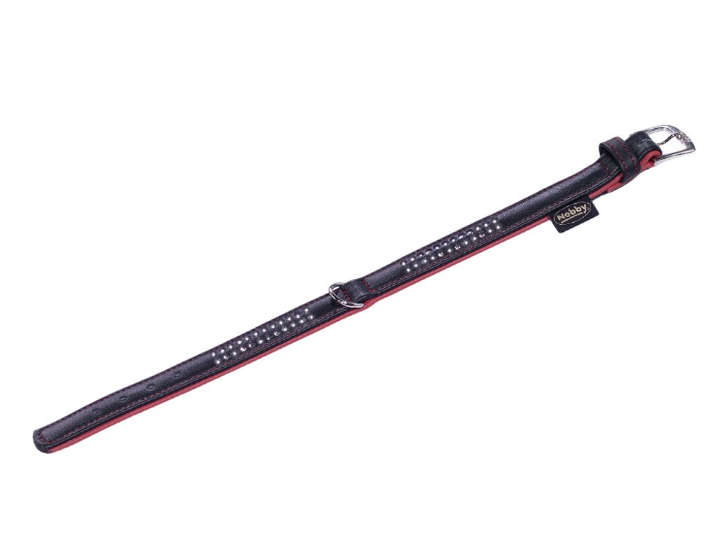 Nobby Halsband "PACIFIC DELUXE" zweireihig rot L. 42cm; (33-39cm) B: 19/21mm