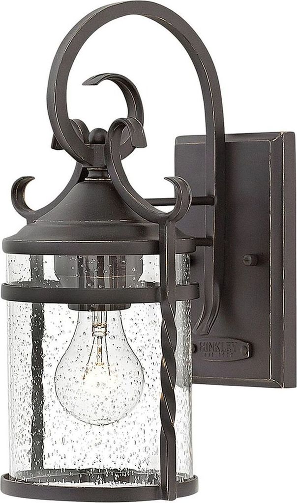 Wandlampe außen Glas Aluminium E27 IP44 33 cm hoch Schwarz Antik Vintage