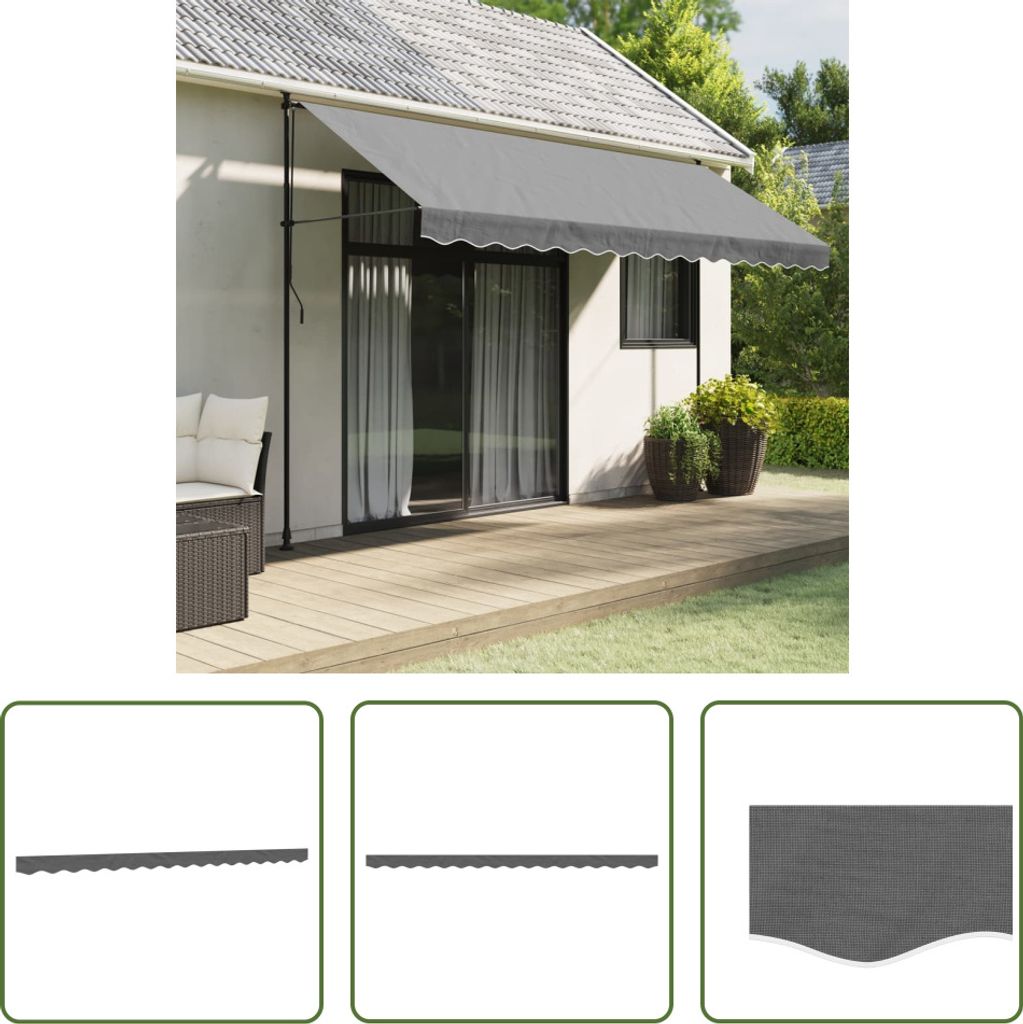The Living Store Markisenvolant Anthrazit Gestreift 4 m