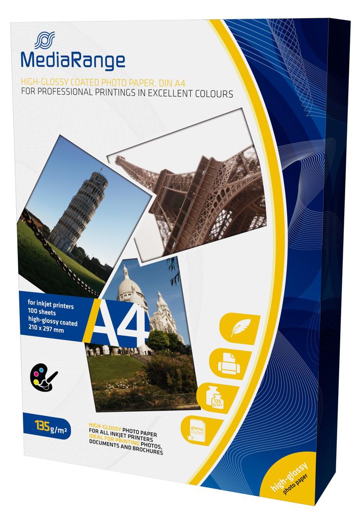 Papier fotograficzny MediaRange MRINK107 DIN A4 wysoki Zdjęcie produktu 