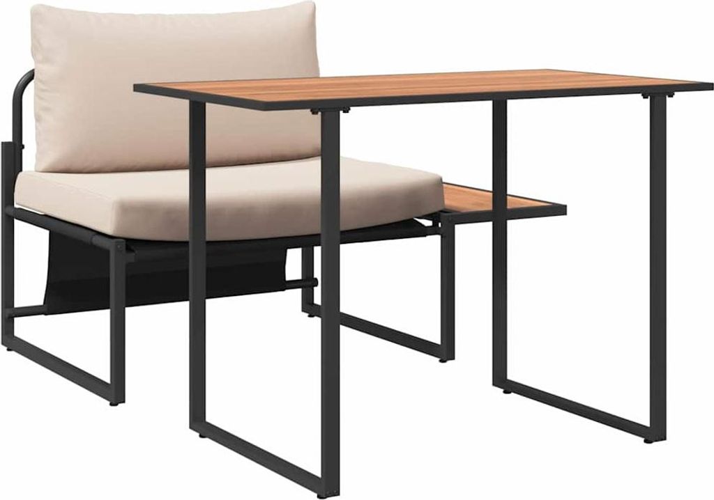 Outdoor-Stahl-Sitzmöbel 2 pcs Taupe Stahl