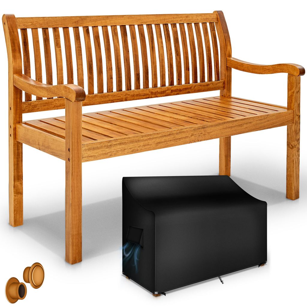 tillvex® panca da giardino in legno marrone chiaro 125 cm / Immagine del prodotto 