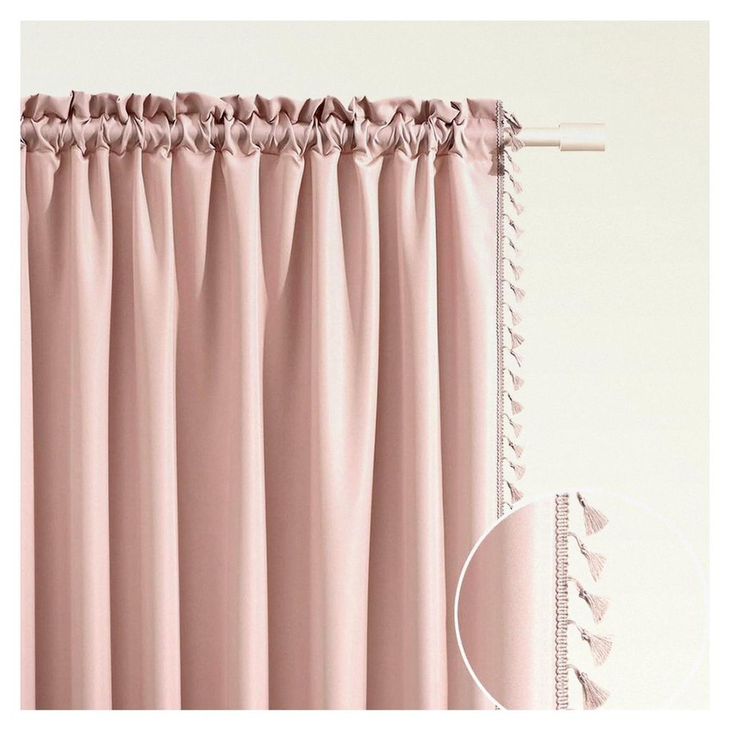 Vorhang mit Kräuselband Lara 140 x 250 cm Breite x Höhe Schiebegardinen Puderrosa, 1 Stück