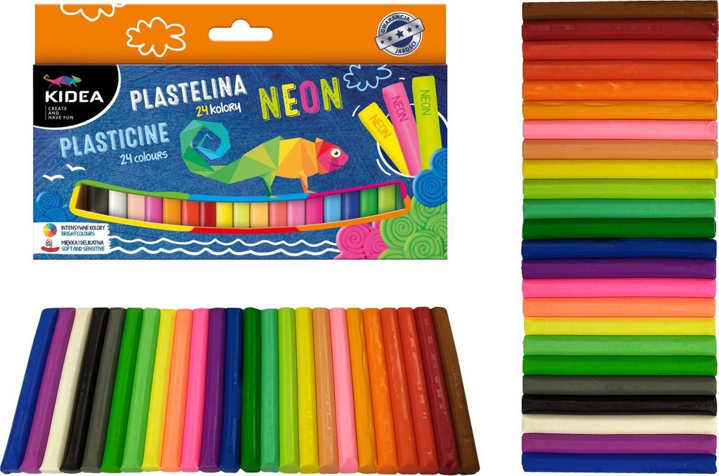 Plastelina 24 colori Neon Kidea Immagine del prodotto 