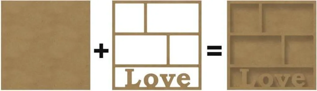 Cadre Photo Love 30x30 cm - Décoration Murale Personnalisée pour Petit Espace