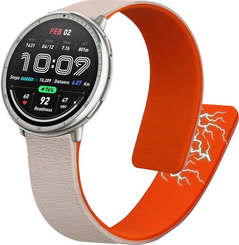 kwmobile Ersatzarmband kompatibel mit 20mm Amazfit Active 2 / 2 Square / Active Edge / Bip 3 / GTS 3 4 Armband - Fitnesstracker Silikon Band mit