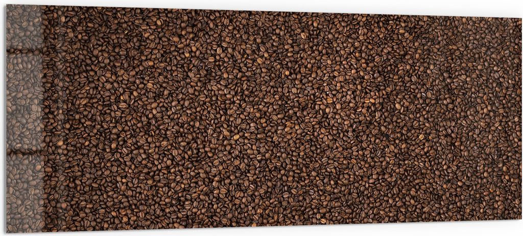 DEQORI Küchenrückwand Glas 125x50 cm 'Kaffeebohnenmeer' Spritzschutz Bad Rückwand Küche