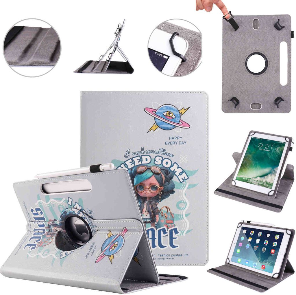 Für Apple iPad Air 11 Zoll 2025 / 2024 360 Grad Motiv 9 Tablet Tasche Kunst Leder Etuis Hülle