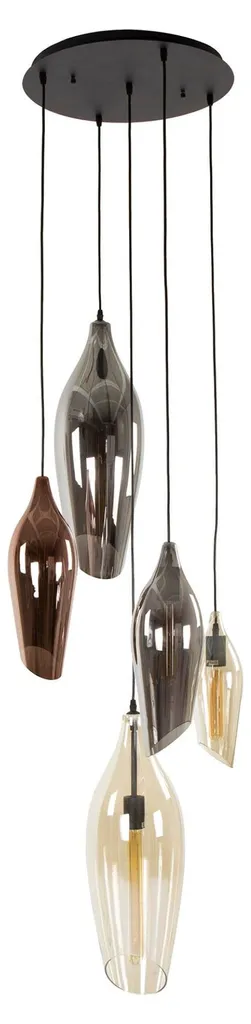 Plafonnier Design 60 cm Intérieur Tricolore Or Argent Cuivre et Noir