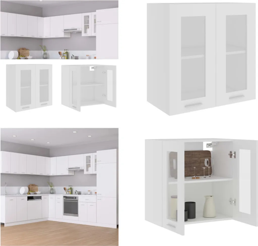 Mobiletto Sospeso vidaXL Lyon 60x31x60 cm - Bianco e Vetro Alta Resistenza