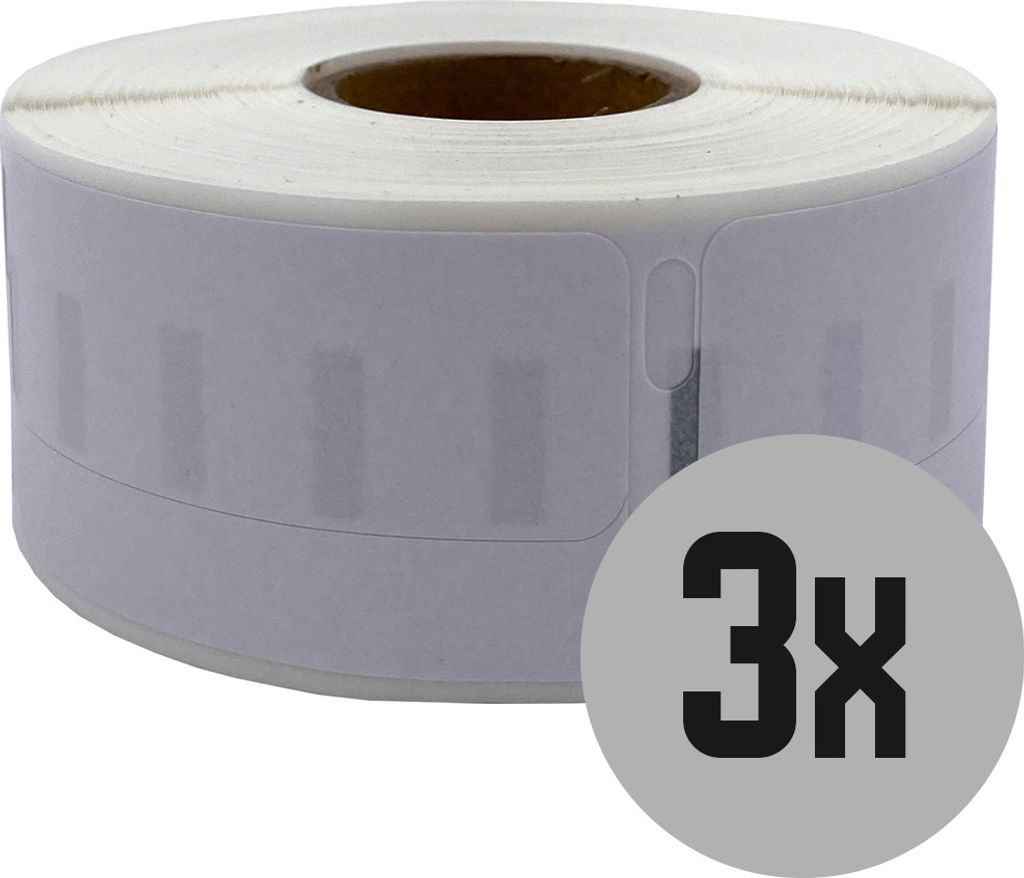 DULA Labels - Kompatibel mit Dymo 11355 / S0722550 - Abnehmbar - Weiß - Multifunktionale Etiketten - 3 Rollen - 19 x 51 mm - 500 Etiketten pro Rolle