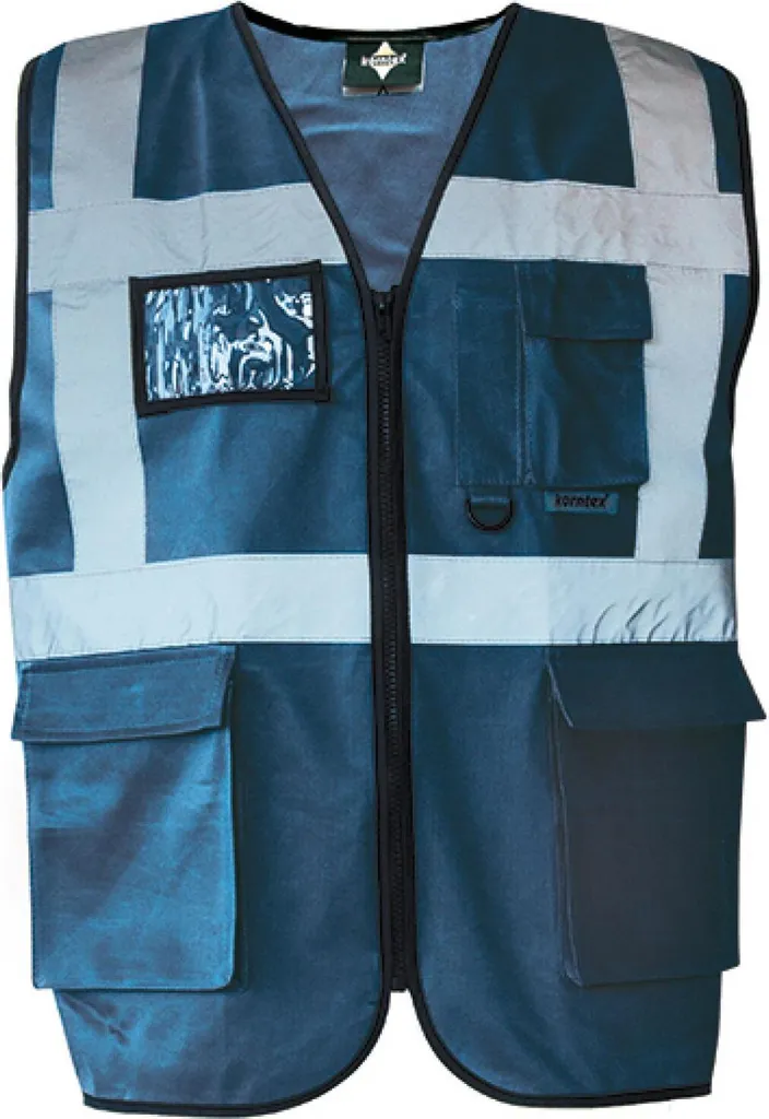 Korntex KXMF Gilet Executive Navy XL: Alta Visibilità e Multitasche