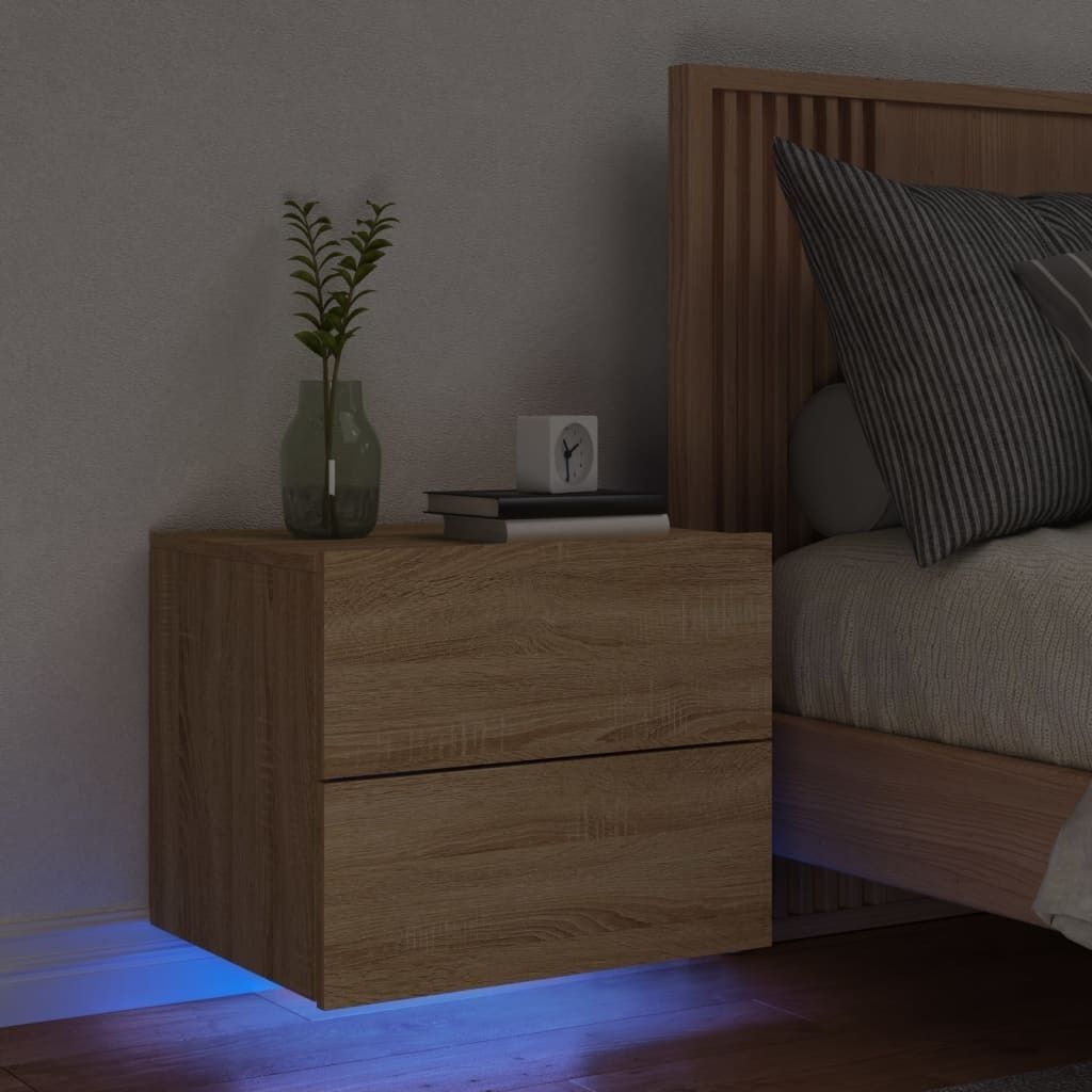 Maison Exclusive - Wand-Nachttisch mit LED-Leuchten Sonoma-Eiche
