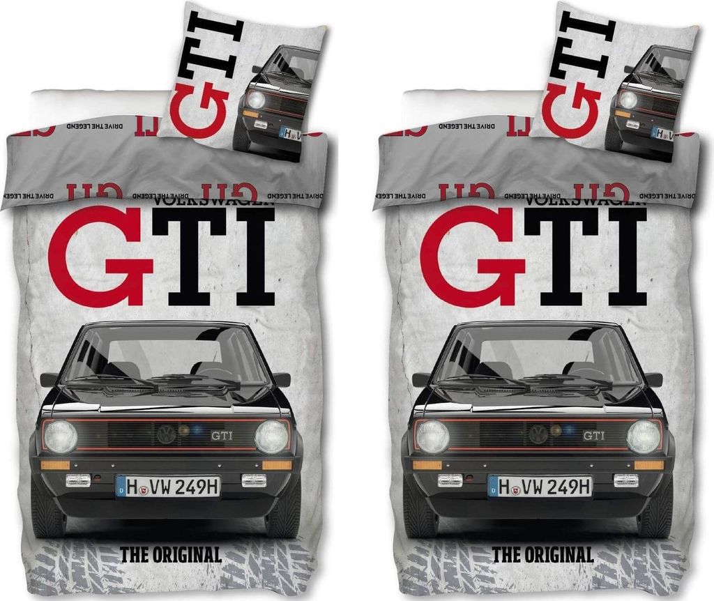 VW Golf 1 GTI - Partner-Bettwäsche, Doppelbett, 135x200 & 80x80