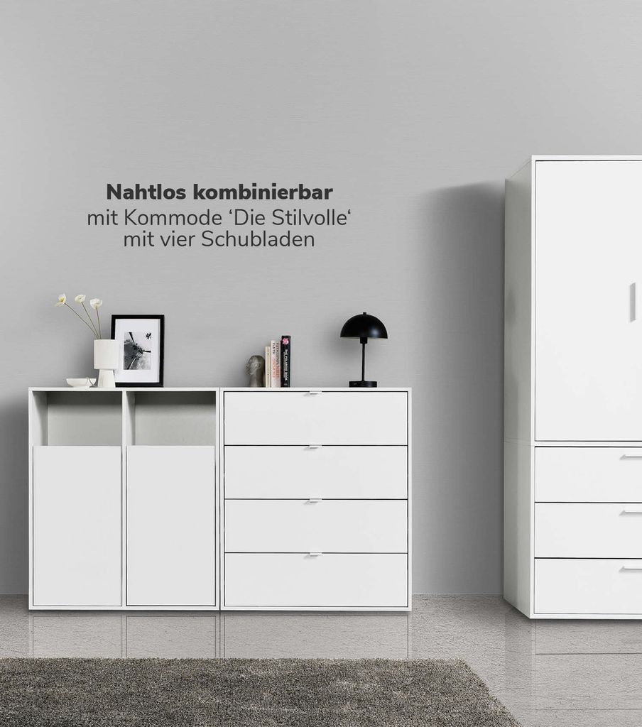 mokebo® Wäscheschrank in Weiß 'Der Wäschehüter', Produktbild 4