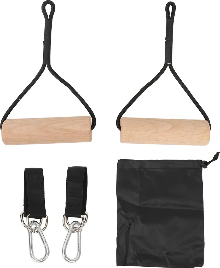 Anneaux de gymnastique en bois pour musculation poids de corps et Yoga