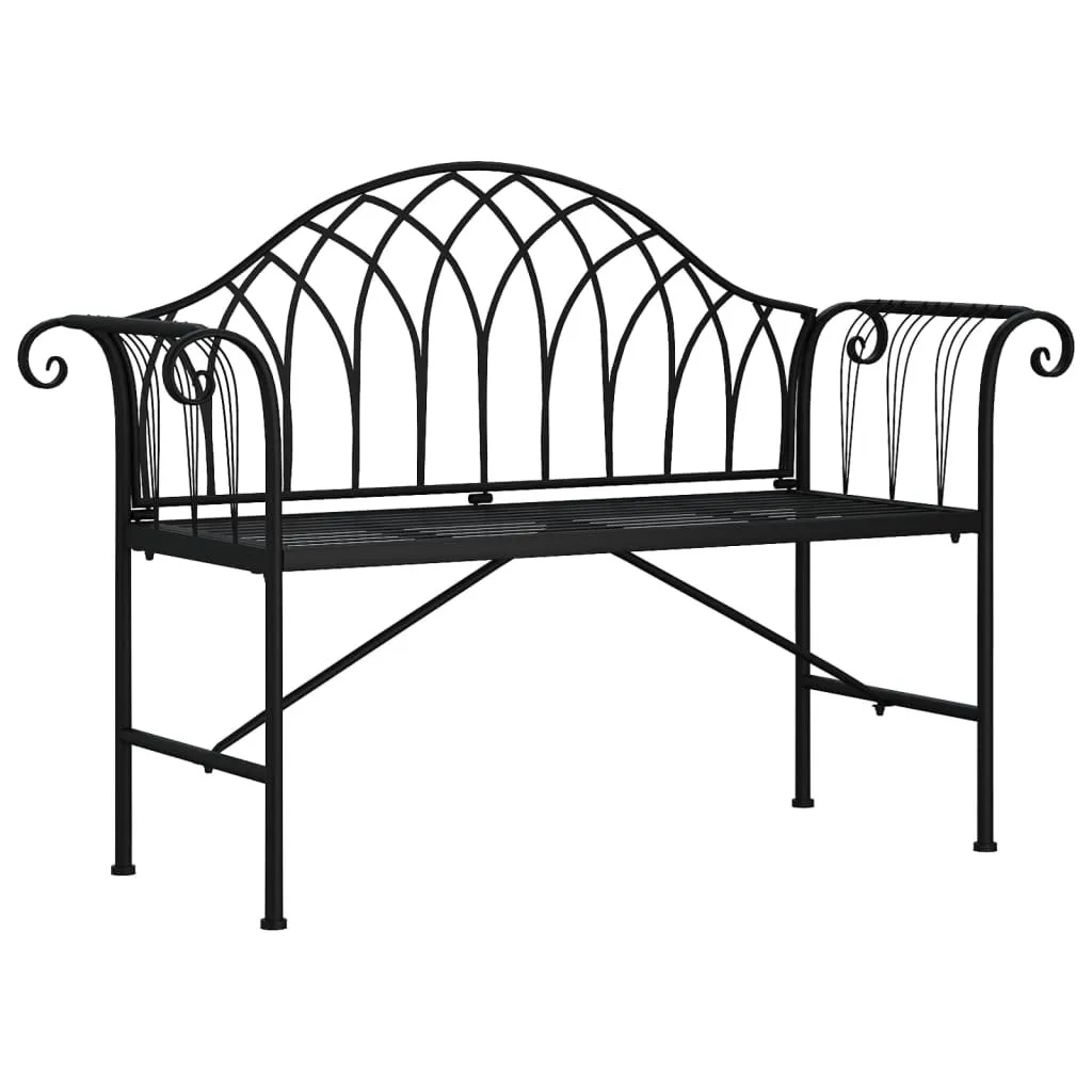 Offerta Panchina Giardino vidaXL Acciaio Nero 128 cm - Prezzo Top