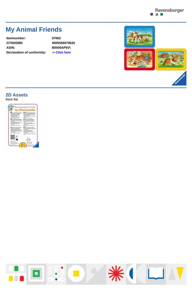 I miei amici animali Ravensburger 07062 Immagine del prodotto 
