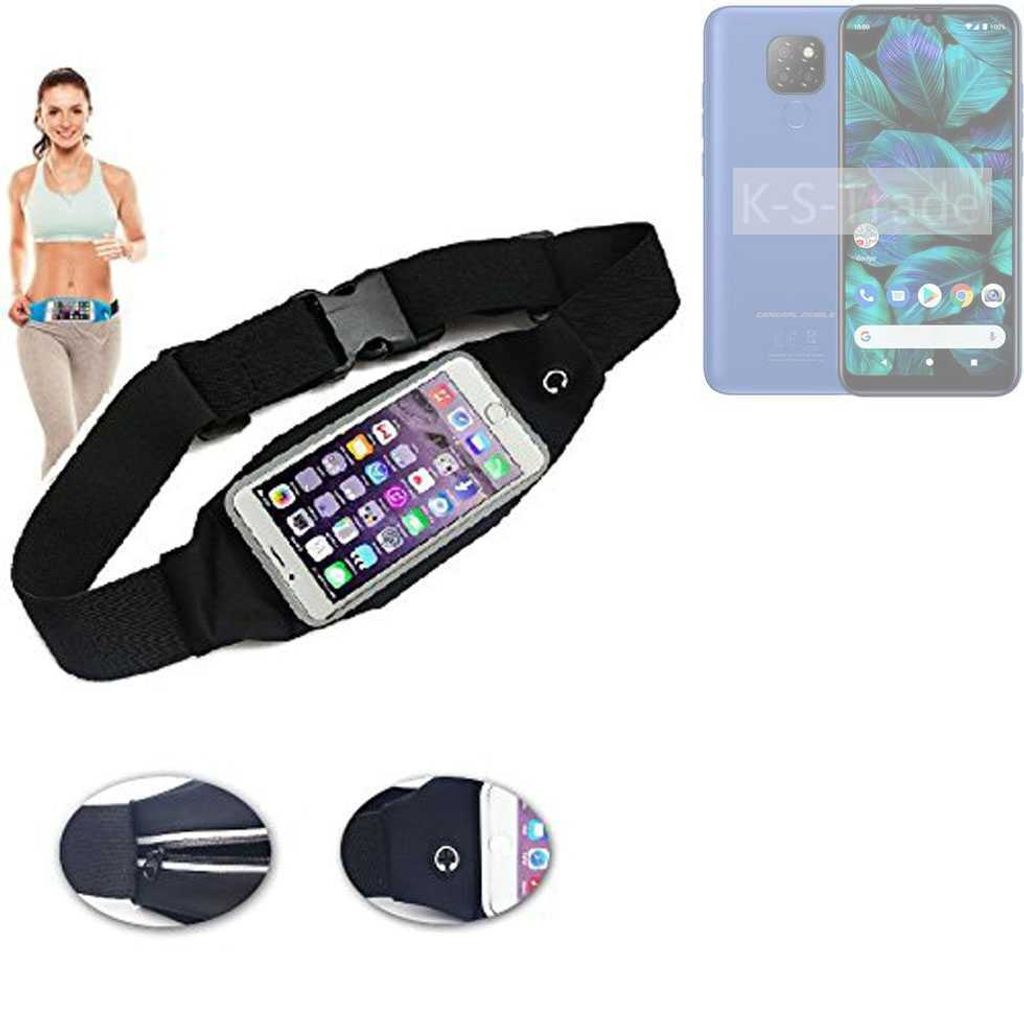 K-S-Trade Jogging-Armband kompatibel mit General Mobile GM 20 Gürteltasche Umhängetasche Bauchtasche schwarz Sport Running Jogging Fitness Laufen
