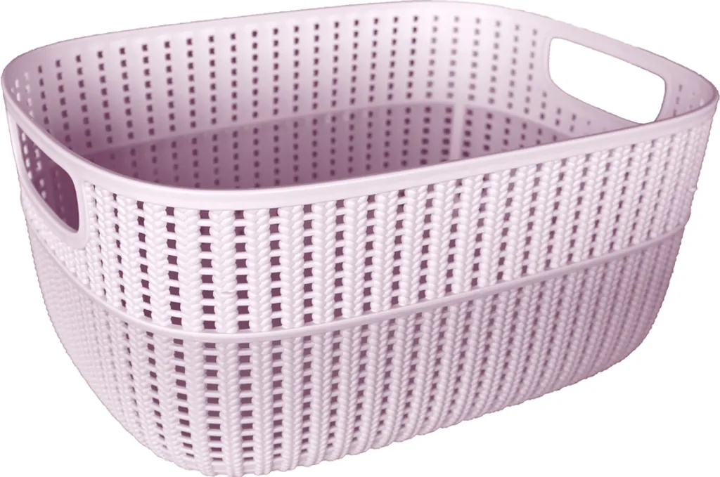 Panier de rangement keeeper stine 15L rose pâle : boîte de stock compacte