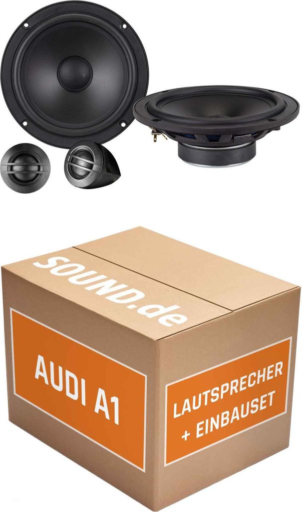 Lautsprecher Boxen Einbaupaket vorne Axton ATC165S passend für Audi A1 8X | 2x Tief-Mitteltöner 2x Hochtöner 2x Frequenzweiche